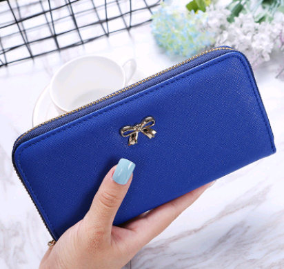 Cartera Larga para Mujer con Decoración de Moño Metálico y Compartimento para Teléfono - Image 7
