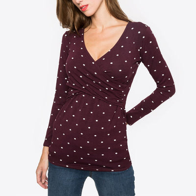 Blusa Escote Profundo con Estampado y Mangas Largas - Image 3