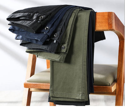 Pantalones de Vestir Hombre Corte Recto Ajuste Suelto con Elastano - Image 19