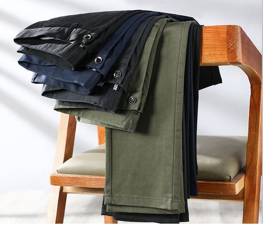 Pantalones de Vestir Hombre Corte Recto Ajuste Suelto con Elastano - Image 19