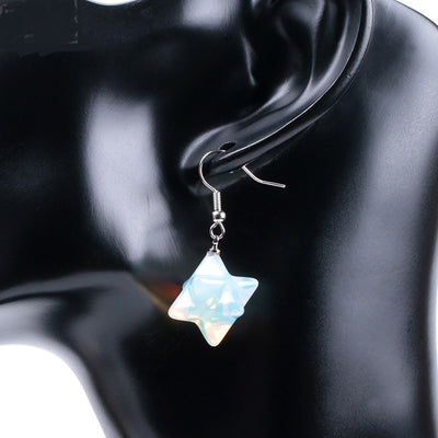 Aretes Estrella Merkaba de Cristal Natural Tallado - Image 21