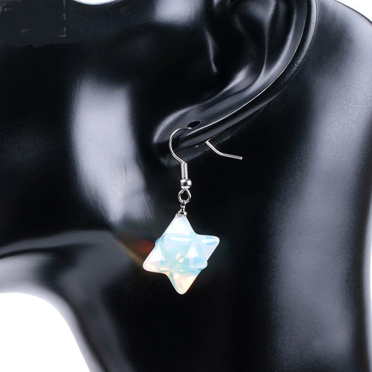 Aretes Estrella Merkaba de Cristal Natural Tallado - Image 21