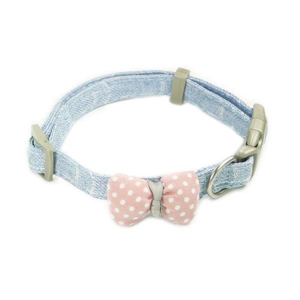 Collar para Gato con Lunares y Moño de Algodón