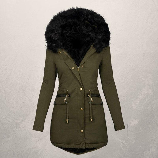 Chaqueta Acolchada de Algodón con Cuello de Lana - Largo Medio - Image 19