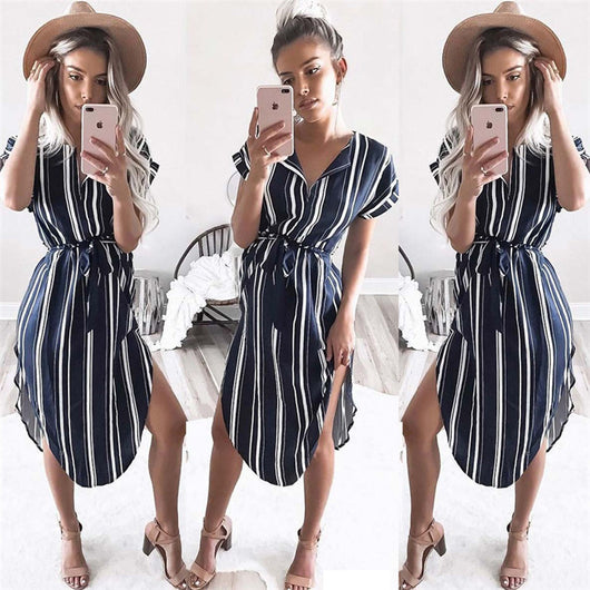 Vestido Midi Escote V con Estampado Elegante - Image 3