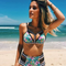 Bikini de Cintura Alta Estampado Multicolor - Traje de Baño Sexy para Mujer