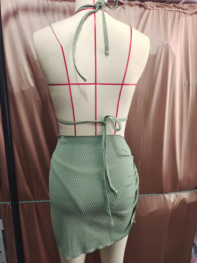 Traje de Baño Tres Piezas Elegante con Abertura Lateral - Image 35