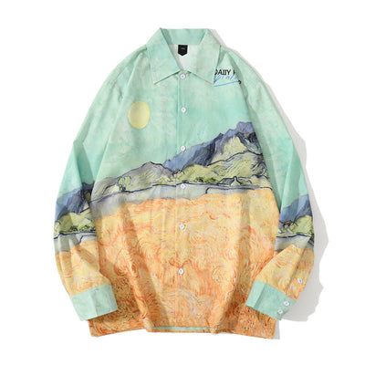 Playera Manga Larga Estampada Hip-Hop Oversize Unisex Casual