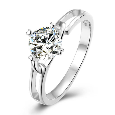 Anillo de Moissanita de 1 Quilate con Diseño de Mariposa de Cuatro Puntas Retorcidas - Image 7