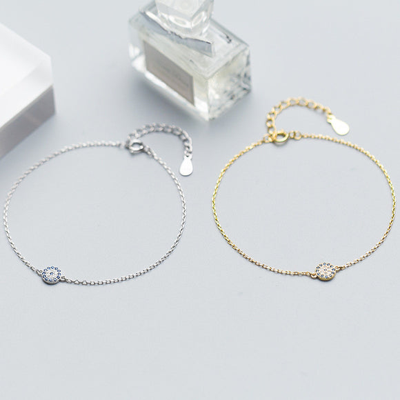 Pulsera de Plata S925 Ojo de Diamante - Joya Elegante para Mujer