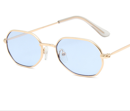 Gafas de Sol Poligonales Irregulares con Lente Marina Colorida para Hombre - Image 8