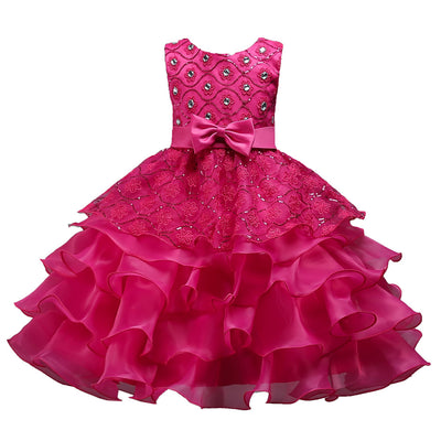Vestido de Princesa Infantil con Falda Tutú Lentejuelas Brillantes - Image 3