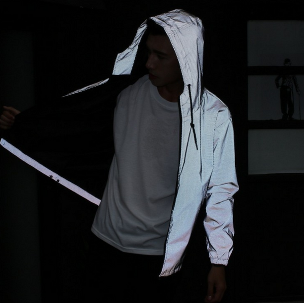 Chaqueta Reflectante Hip Hop Otoño - Cortavientos Deportivo Fluorescente Hombre