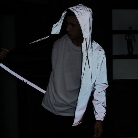 Chaqueta Reflectante Hip Hop Otoño - Cortavientos Deportivo Fluorescente Hombre - Image 2