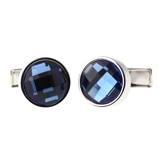 Gemelos de Cristal Azul Elegantes para Hombre y Mujer