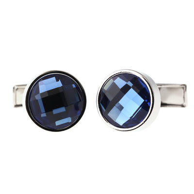 Gemelos de Cristal Azul Elegantes para Hombre y Mujer