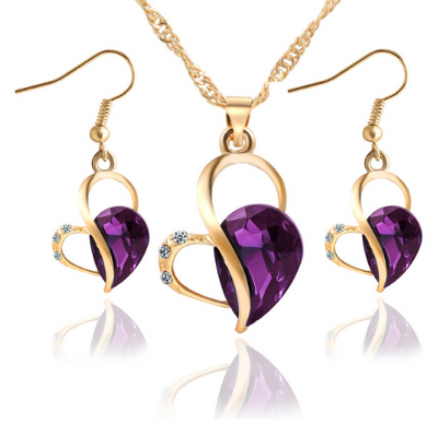 Conjunto de Collares Corazón y Perla Estilo Coreano - Joyería Elegante para Cuello y Oído - Image 2