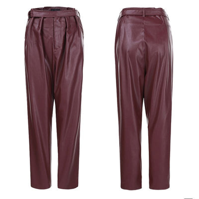 Pantalones Tipo Cuero Sintético Cintura Alta para Mujer - Image 5