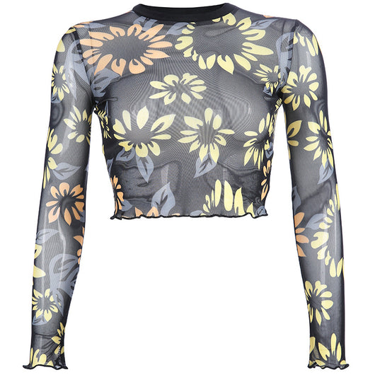 Playera Mesh Estampado Solar Primavera Verano Estilo Europeo Americano - Image 5