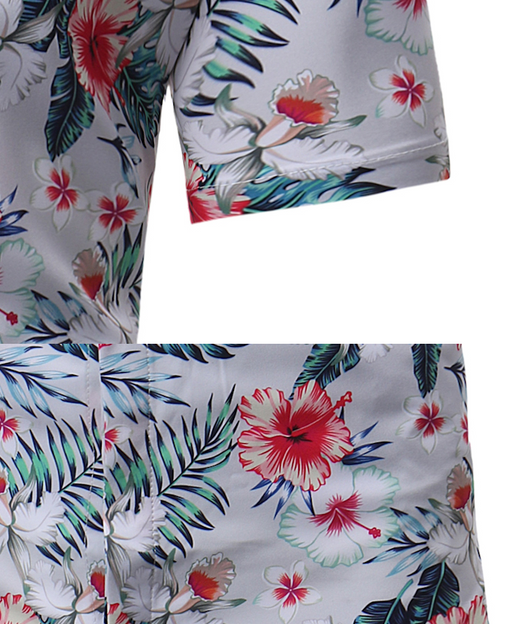 Camisa Floral Casual de Manga Corta para Hombre - Image 4