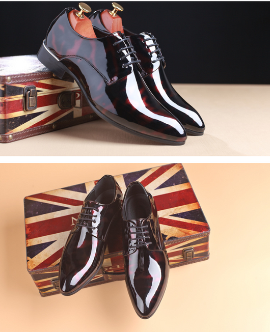 Zapatos de Cuero para Hombre con Acabado Charol Brillante