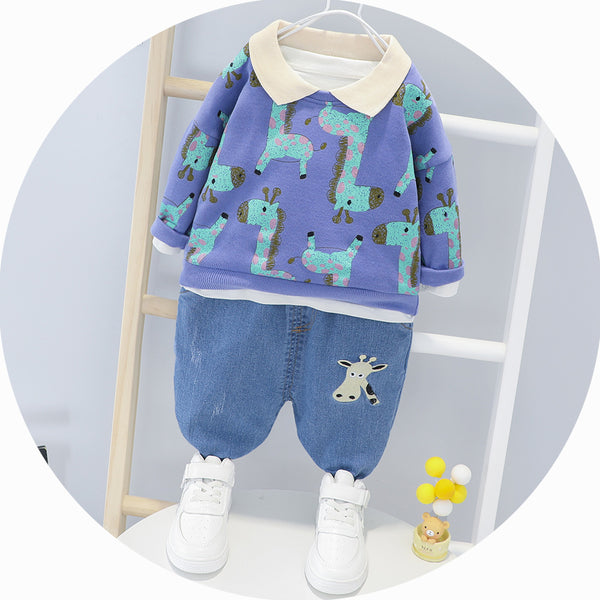 Conjunto Infantil de Dos Piezas con Estampado de Dibujos Animados