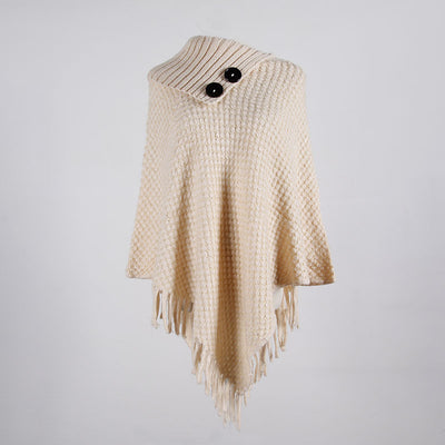 Capa Chal con Cuello Abotonado y Flecos - Image 11