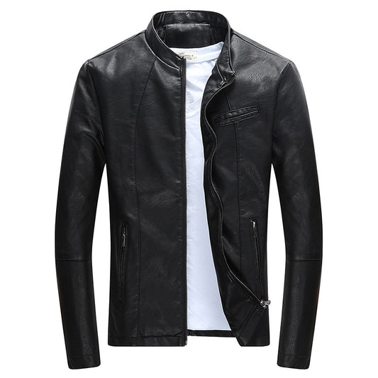 Chaqueta de Cuero para Hombre con Forro Polar