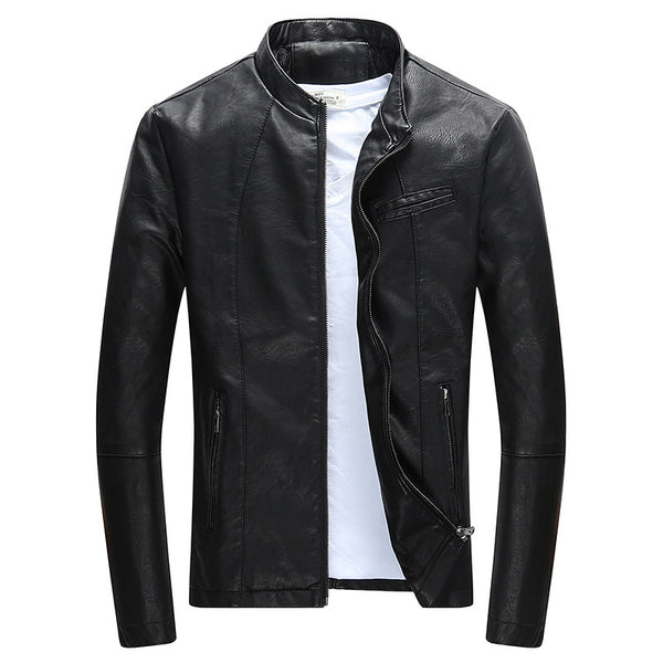 Chaqueta de Cuero para Hombre con Forro Polar
