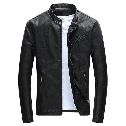 Chaqueta de Cuero para Hombre con Forro Polar