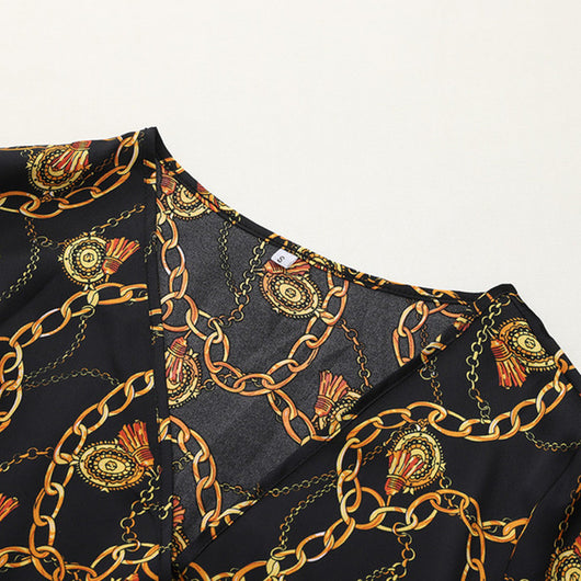 Camiseta de Cadena Impresa de Manga Larga - Image 5