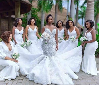 Vestido de Novia Sirena Africano con Encaje Calado - Image 4