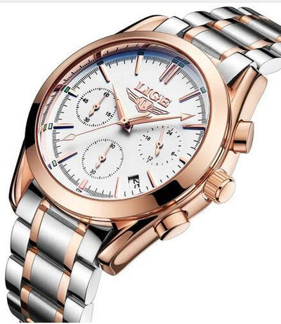 Reloj de Negocios Deportivo Acero Inoxidable Multifuncional con Calendario - Image 8