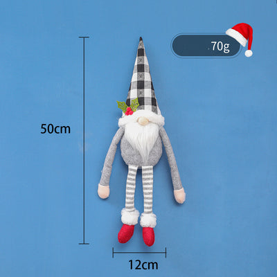Christmas gnome curtain buckle with a red and white patterned hat, gray body, and long white beard. - Image 22