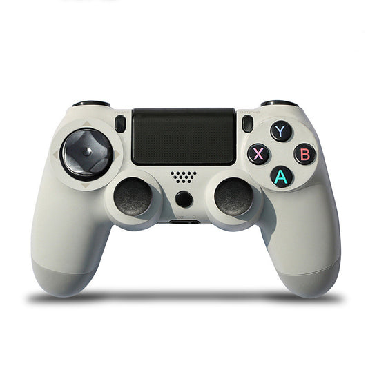 Rose gold wireless game controller with dual vibration, Bluetooth, and action buttons for PS4, PC, and P3.