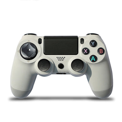 Rose gold wireless game controller with dual vibration, Bluetooth, and action buttons for PS4, PC, and P3.