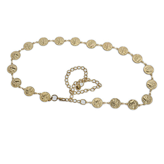Cadena de Cintura Larga con Dije de Moneda - Accesorio Metálico Elegante para Mujer - Image 2
