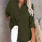 Blusa de Lino y Algodón con Cuello V y Botones para Mujer