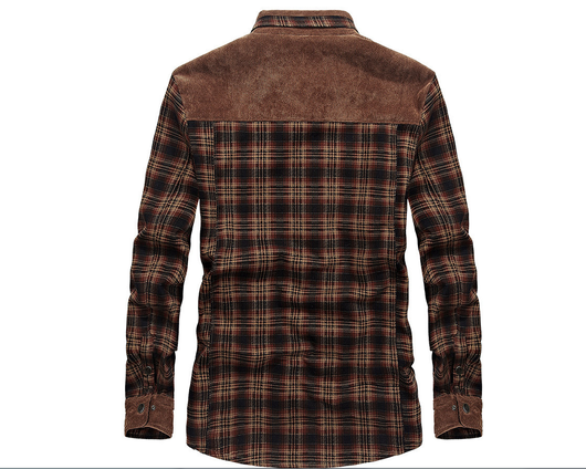 Camisa de Cuadros Térmica para Hombre - Algodón Cálido Manga Larga - Image 4