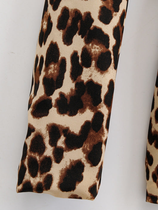 Blazer de Mujer con Estampado de Leopardo y Cinturón - Image 5