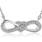 Collar de Plata Corazón Infinito - Cadena de Clavícula con 8 Caracteres S925