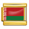 Dorado Background World Flag Photo Epoxy Italian Module Bracelet ICY0001BY Belarus