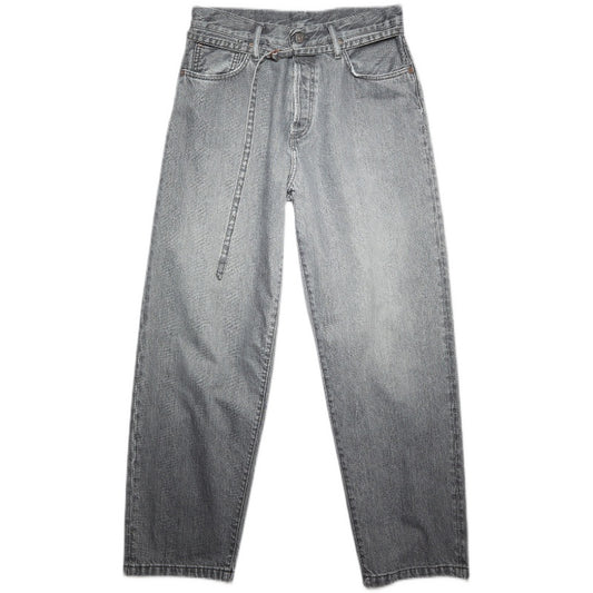 Jeans Clásicos Gris Lavado Cintura Alta Corte Recto - Image 2