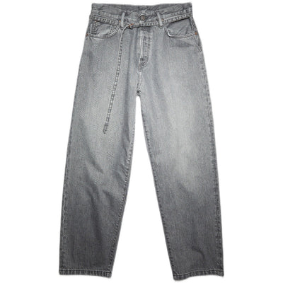 Jeans Clásicos Gris Lavado Cintura Alta Corte Recto - Image 2