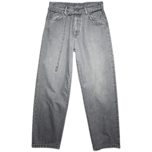 Jeans Clásicos Gris Lavado Cintura Alta Corte Recto - Image 2