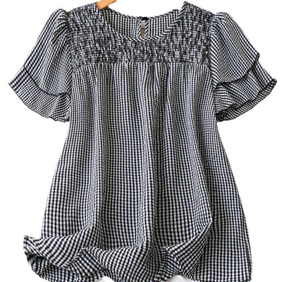 Blusa Bohemia de Lino Cuello Redondo Talla Grande Efecto Reductor - Image 5