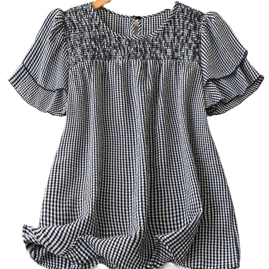 Blusa Bohemia de Lino Cuello Redondo Talla Grande Efecto Reductor - Image 5