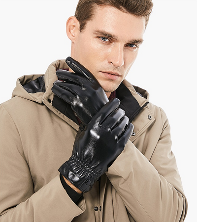 Guantes de Invierno de Cuero PU para Hombre, Cálidos y para Pantalla Táctil - Image 9