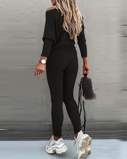 Traje Casual Hombro Descubierto para Mujer - Image 10