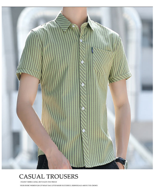Camisa de Verano para Hombre a Rayas Resistente a Arrugas - Image 19